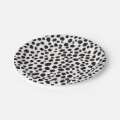 Zwart-wit Dalmatische hond Abstract patroon Papieren Bordje (Gekanteld)