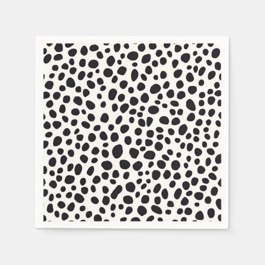 Zwart-wit Dalmatische hond Abstract patroon Servet (Voorkant)