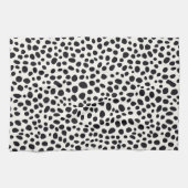 Zwart-wit Dalmatische hond Abstract patroon Theedoek (Horizontaal)