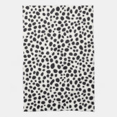 Zwart-wit Dalmatische hond Abstract patroon Theedoek (Verticaal)