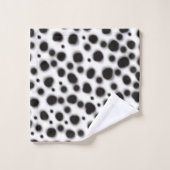 Zwart-wit Dalmatische Leuke stippen Monogram Bad Handdoek (Wasdoekje)