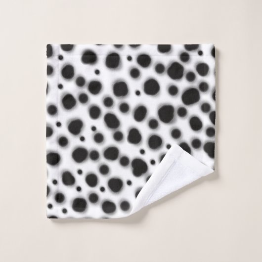 Zwart-wit Dalmatische Leuke stippen Monogram Bad Handdoek (Wasdoekje)