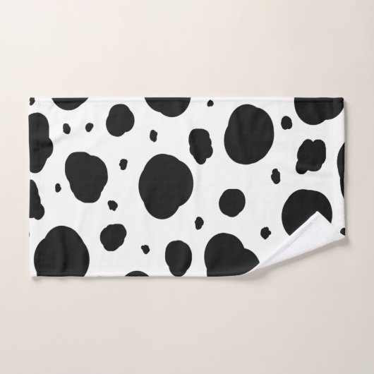 Zwart-wit Dalmatische Leuke stippen Monogram Bad Handdoek (Handdoek)