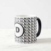Zwart-wit Dalmatische Leuke stippen Monogram Magische Mok (Voorkant rechts)