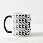 Zwart-wit Dalmatische Leuke stippen Monogram Magische Mok (Links)