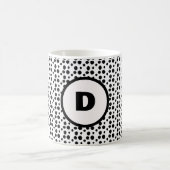 Zwart-wit Dalmatische Leuke stippen Monogram Magische Mok (Center)