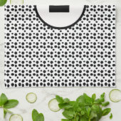 Zwart-wit Dalmatische Leuke stippen Monogram Theedoek (Gevouwen)