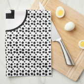 Zwart-wit Dalmatische Leuke stippen Monogram Theedoek (Quarter Fold)