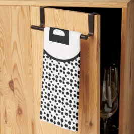 Zwart-wit Dalmatische Leuke stippen Monogram Theedoek