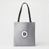 Zwart-wit Dalmatische Leuke stippen Monogram Tote Bag (Voorkant)