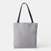 Zwart-wit Dalmatische Leuke stippen Monogram Tote Bag (Achterkant)
