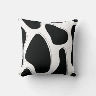 Zwart-wit Dalmatische print Kussen