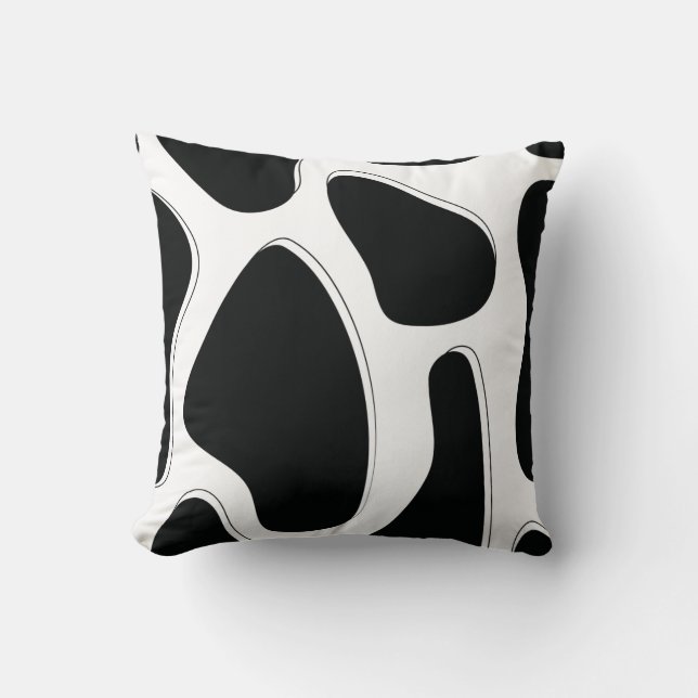 Zwart-wit Dalmatische print Kussen (Voorkant)