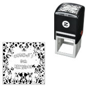 Zwart-wit Dalmatische puppy verjaardagsfeestje Zelfinktende Stempel (In situ)