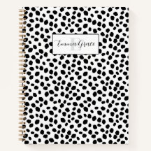 Zwart-wit Dalmatische vlekkenpatroon notitieboek