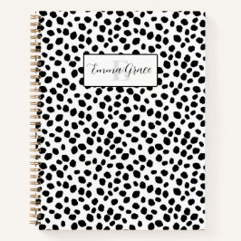 Zwart-wit Dalmatische vlekkenpatroon notitieboek