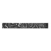 Zwart wit damascus abstract zwemt koel patroon satijnen lint (Voorkant)