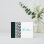 Zwart-wit Damascus met Aqua Enclosure Kaart (Staand voorkant)