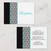 Zwart-wit Damascus met Aqua Enclosure Kaart (Voorkant / Achterkant)