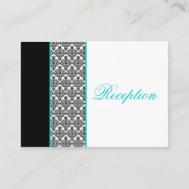 Zwart-wit Damascus met Aqua Enclosure Kaart