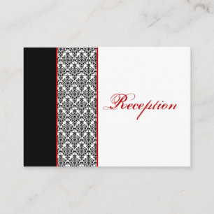 Zwart-wit Damascus met Red Enclosure Card Informatiekaartje