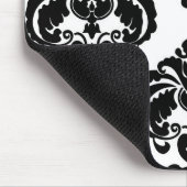 Zwart-wit Damascus - modern elegant patroon Muismat (Hoek)