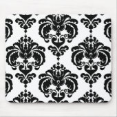Zwart-wit Damascus - modern elegant patroon Muismat (Voorkant)