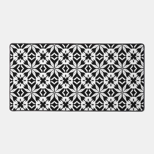 Zwart-wit Damascus patroon Bureaumat (Voorkant)