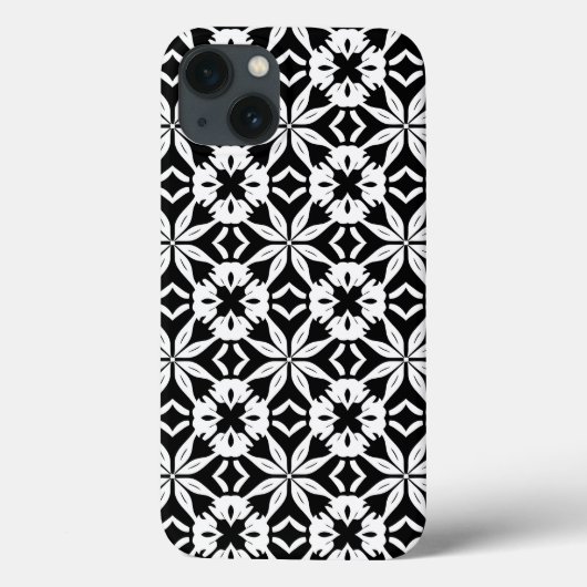 Zwart-wit Damascus patroon Case-Mate iPhone Case (Achterkant)