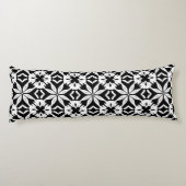 Zwart-wit Damascus patroon Lichaamskussen (Achterkant)