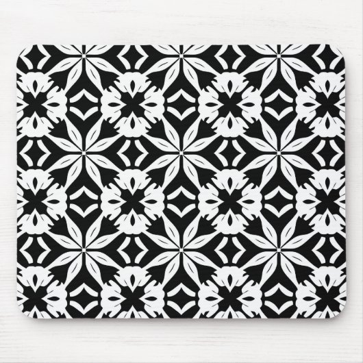 Zwart-wit Damascus patroon Muismat (Voorkant)