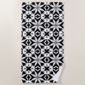 Zwart-wit Damascus patroon Strandlaken (Voorkant)