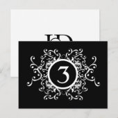 Zwart-wit Damasettabelnummer Briefkaart (Voorkant / Achterkant)