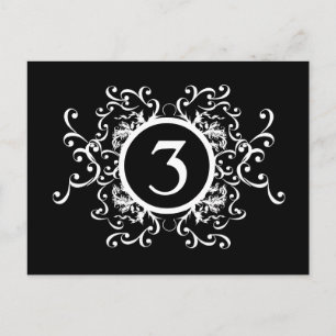 Zwart-wit Damasettabelnummer Briefkaart