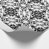  Zwart Wit Damask #2 Cadeaupapier (Hoek)