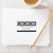 Zwart-wit Damask Adreslabel Etiket (Insitu)