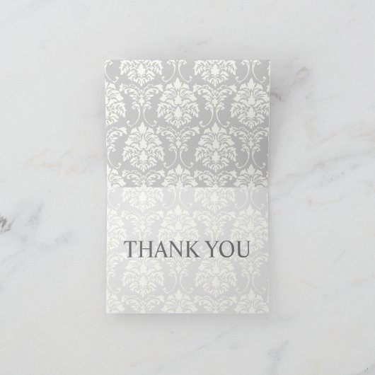 Zwart-wit Damask Bedankt Opmerking Kaarten (Binnen)