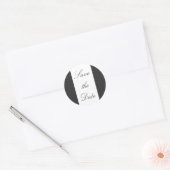 Zwart & Wit Damask Bewaar de datum Sticker/afdicht Ronde Sticker (Envelop)
