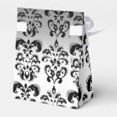 ZWART WIT DAMASK BRUILOFT MONOGRAM Elegant Bedankdoosjes (Achterkant)