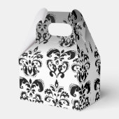 ZWART WIT DAMASK BRUILOFT MONOGRAM Elegant Bedankdoosjes (Achterkant)