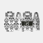 ZWART WIT DAMASK BRUILOFT MONOGRAM Elegant Bedankdoosjes (Uitgevouwen)