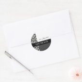 Zwart-wit Damask Bruiloft Stickers (Envelop)