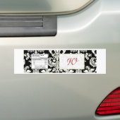 Zwart/wit Damask Bruiloft Water Flesetiket Bumpersticker (Op auto)