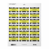 Zwart & Wit Damask, Canary Yellow Etiket (Full Sheet)