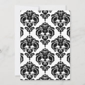 Zwart-wit Damask Chic Elegant Minimal Wedding Kaart (Achterkant)