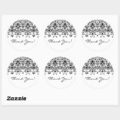 Zwart & Wit Damask Dank u Sticker (Vel)