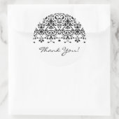 Zwart & Wit Damask Dank u Sticker (Tas)