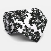 Zwart-wit Damask Design 2 Unique Design Stropdas (Opgerold)