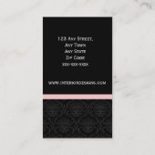 Zwart-wit Damask Elegant Visitekaartje (Achterkant)