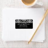 Zwart-wit  Damask Etiket (Insitu)